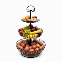 OBST-ETAGERE - Schwarz, Metall (30/47cm) - Relaxdays