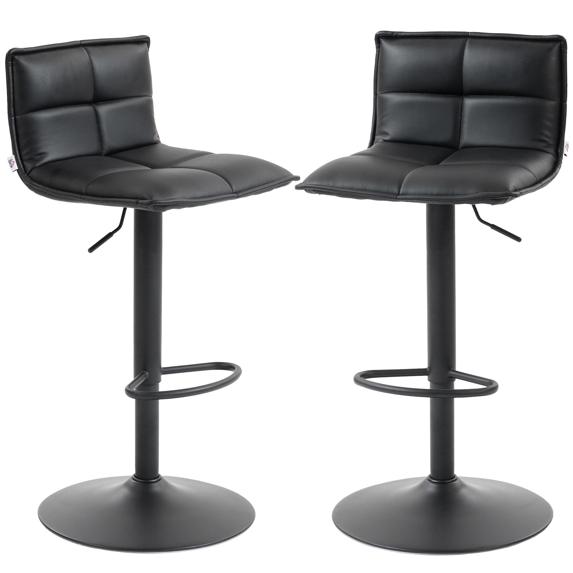 BARHOCKER 2er-Set DE-14804 höhenverstellbar & 360° schwenkbar Schwarz - Schwarz, Metall (44/106/45cm) - ComfortXL
