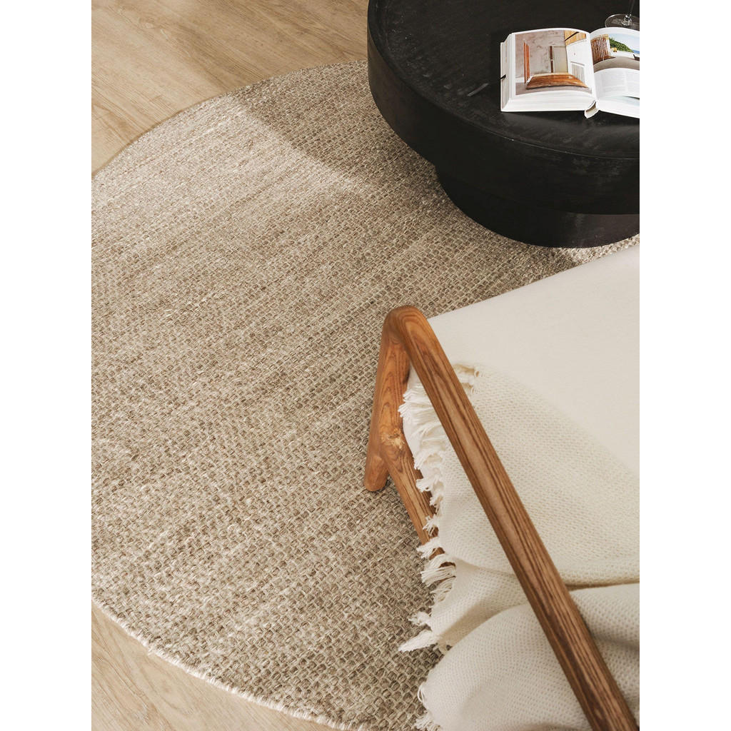 Thumbnail - benuta Pure Wollteppich, Taupe, Textil, Beton Optik, Rund, 100x100 cm, pflegeleicht, Teppiche & Böden, Teppiche, Naturte...