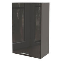 KÜCHENHÄNGESCHRANK Essen W4/60/1 Graphit Hochglanz / Grau Matt 60 / 32,5 / 96cm - Graphitfarben/Grau, Holz/Holzwerkstoff (60/96/32.5cm) - Feldmann-Wohnen