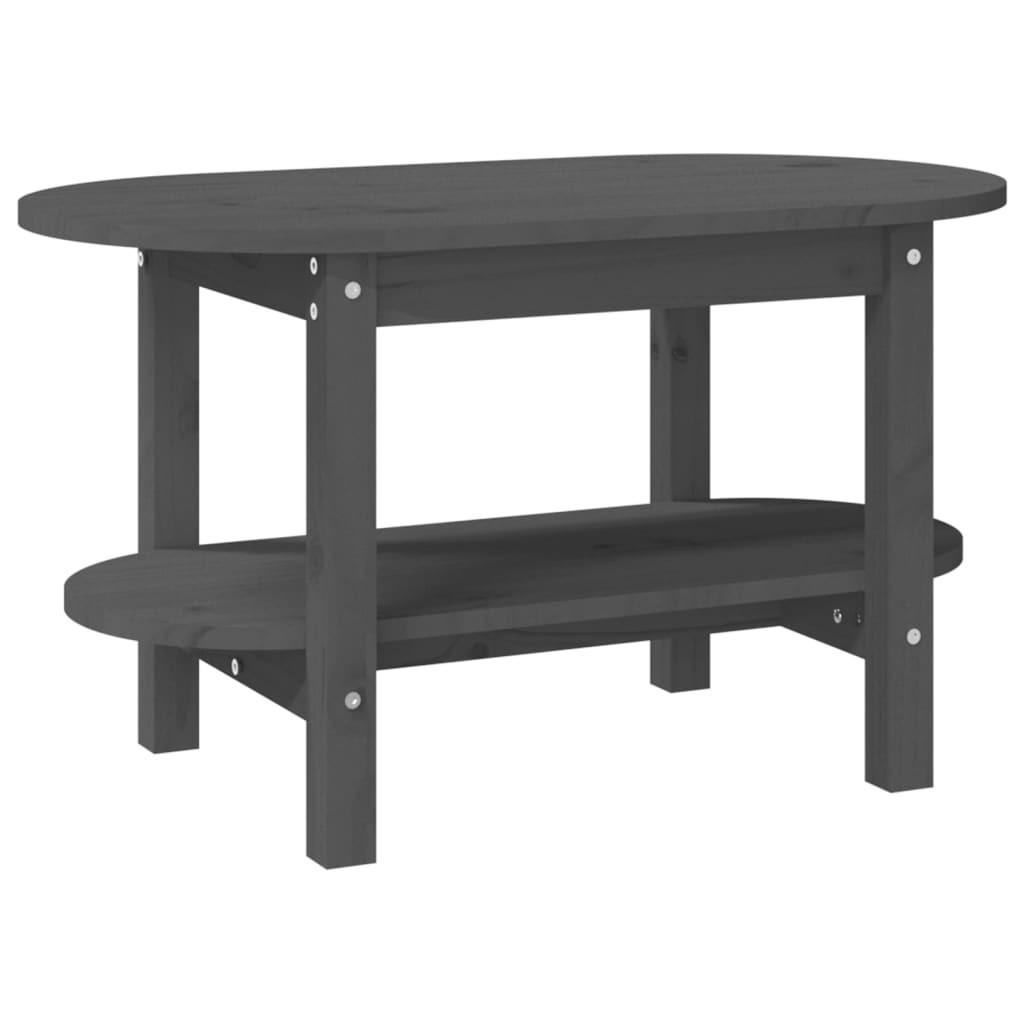 COUCHTISCH Grau 80x45x45 cm Massivholz Kiefer - Grau, Holz (80/45/45cm) - furnicato