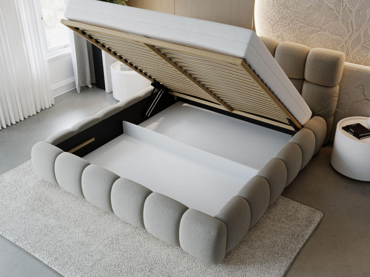 POLSTERBETT Modo 180x200 Grau - Grau, Textil (180/200cm) - Graingold