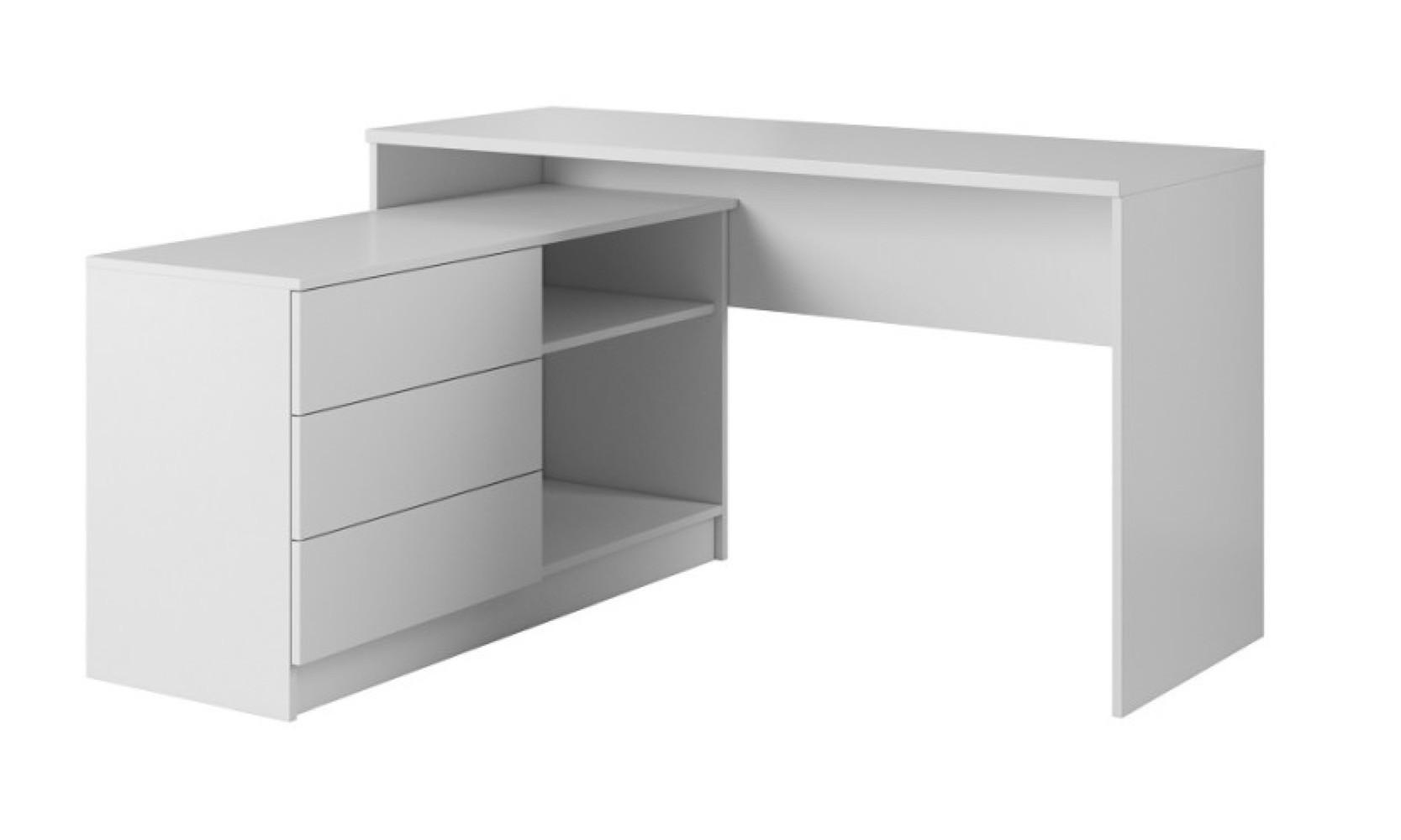 SCHREIBTISCH Weiß DUO Eckform - Weiß, Holzwerkstoff (110.3/110.2/76cm) - Sepro Meble