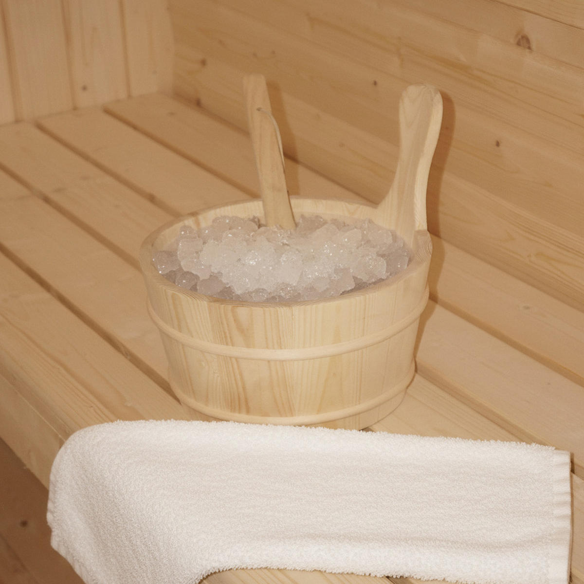 FASSSAUNA LAHTI DELUXE - Größe: L - Braun, Holz (189/191.5/220cm) - Home Deluxe