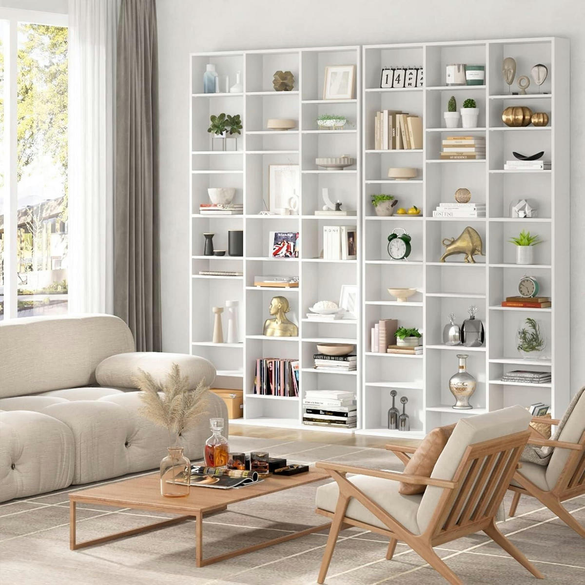 BÜCHERREGAL weiß 102,5 x 23,5 x 190 cm - Weiß, Holzwerkstoff (102.5/190/23.5cm)