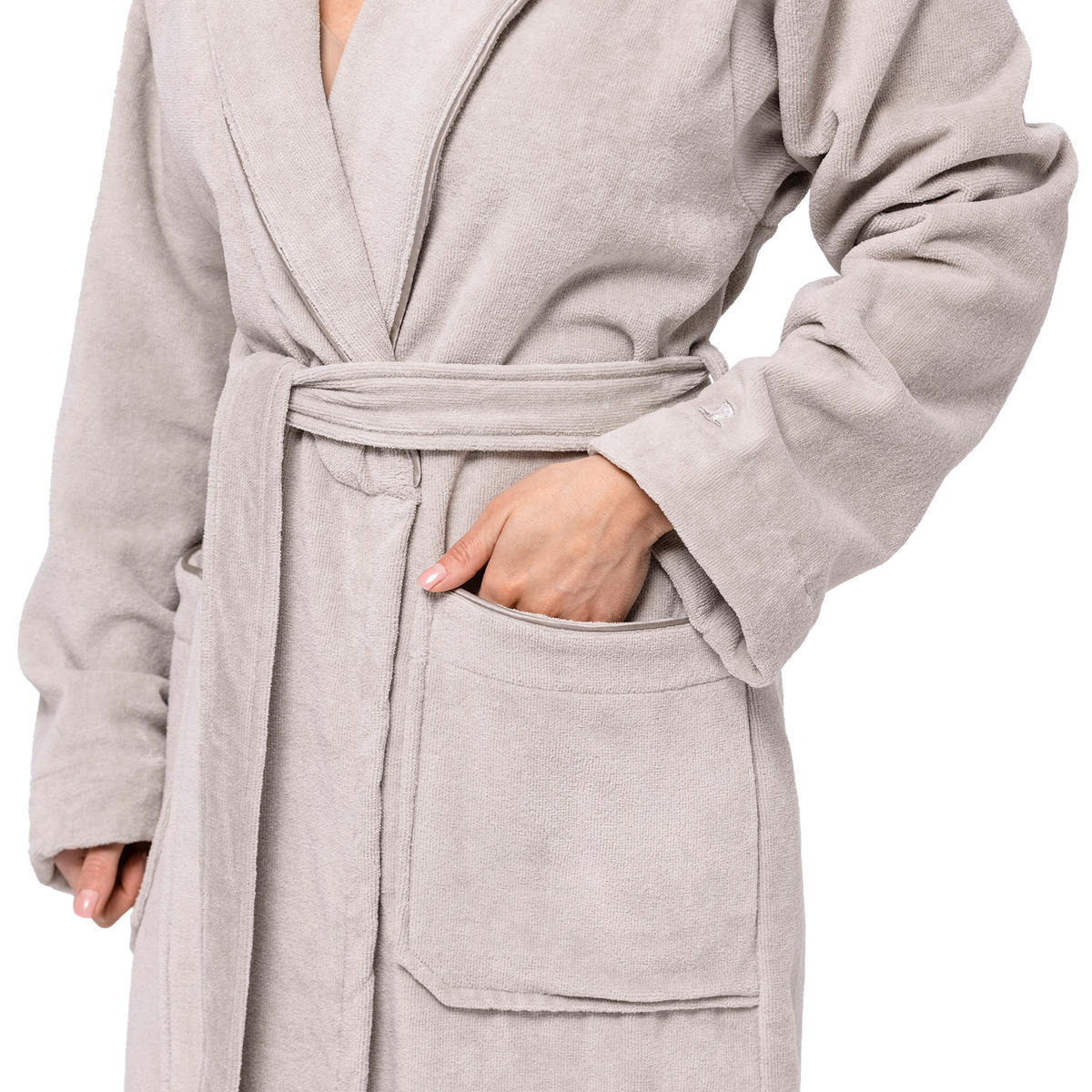 SCHALKRAGENMANTEL HOMEWEAR - Silberfarben, Textil (Lnull) - MÖVE