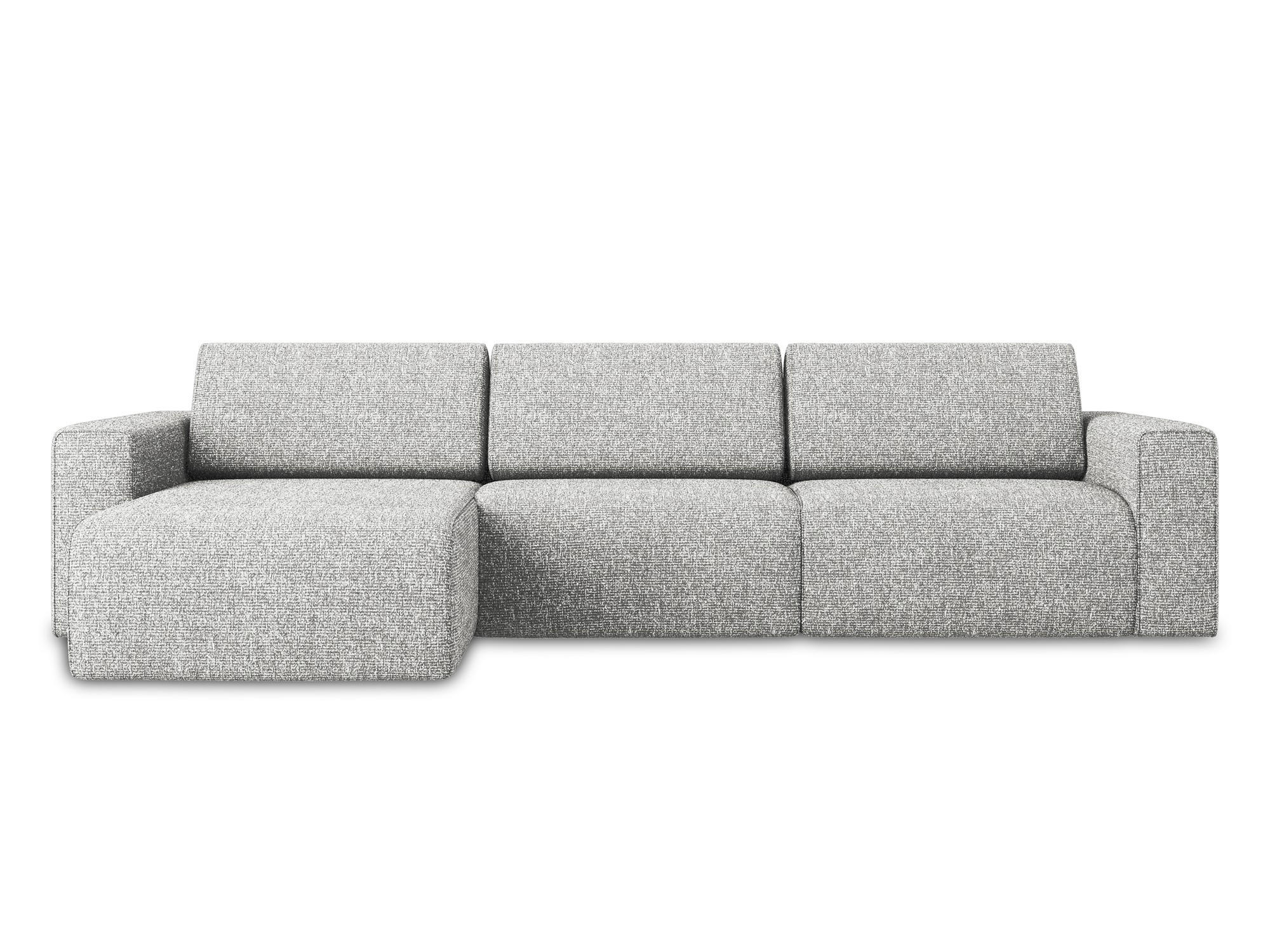 ECKSOFA Links Strukturstoff Stoff Grau - Beige/Silberfarben, Kunststoff/Textil (167/314cm) - Makamii