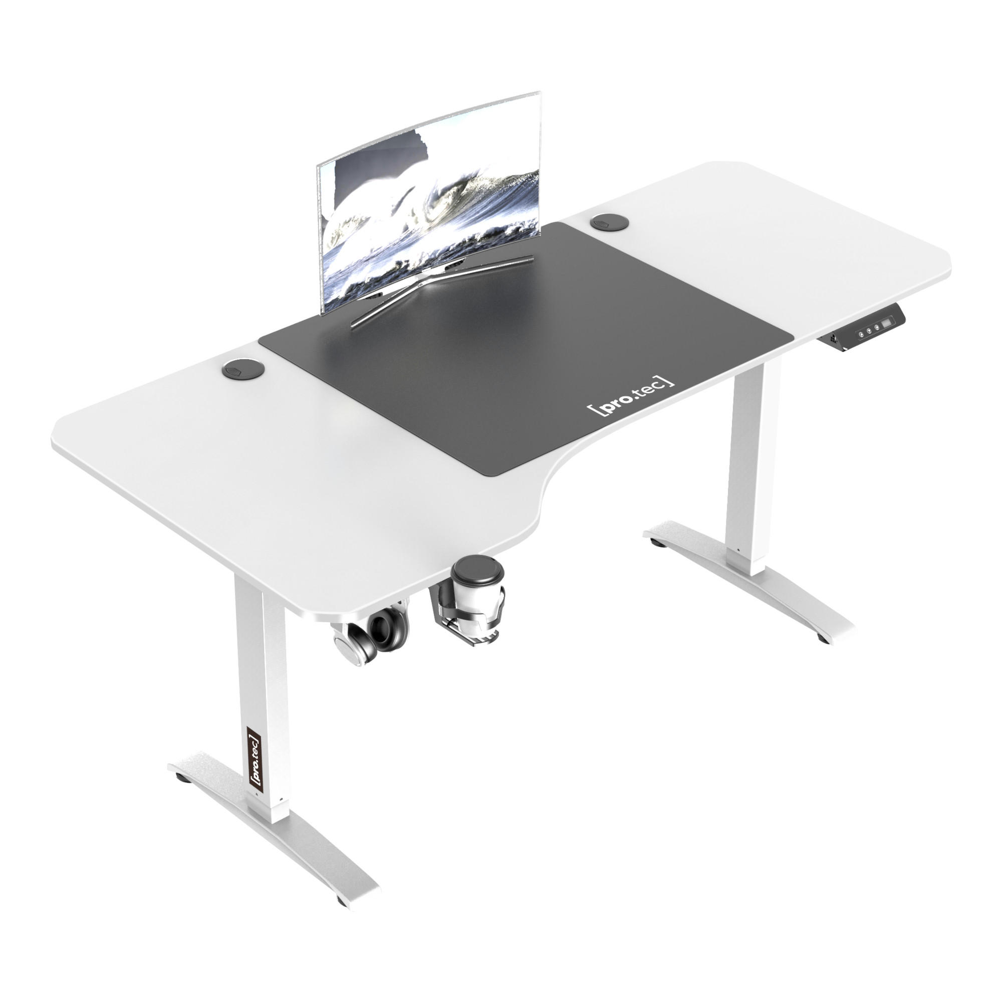 COMPUTERTISCH Oxnard - Weiß, Holzwerkstoff/Metall (75/159/119cm) - pro.tec