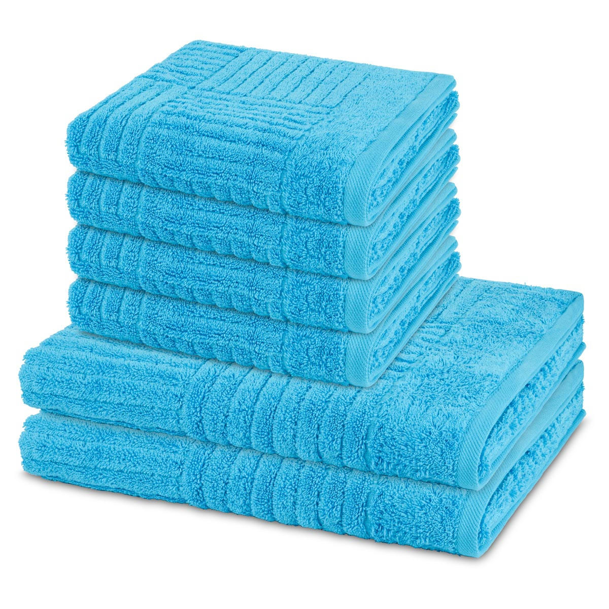 FROTTIERSET Carre 6-teilig - Blau, Textil (50/100cm) - Ross