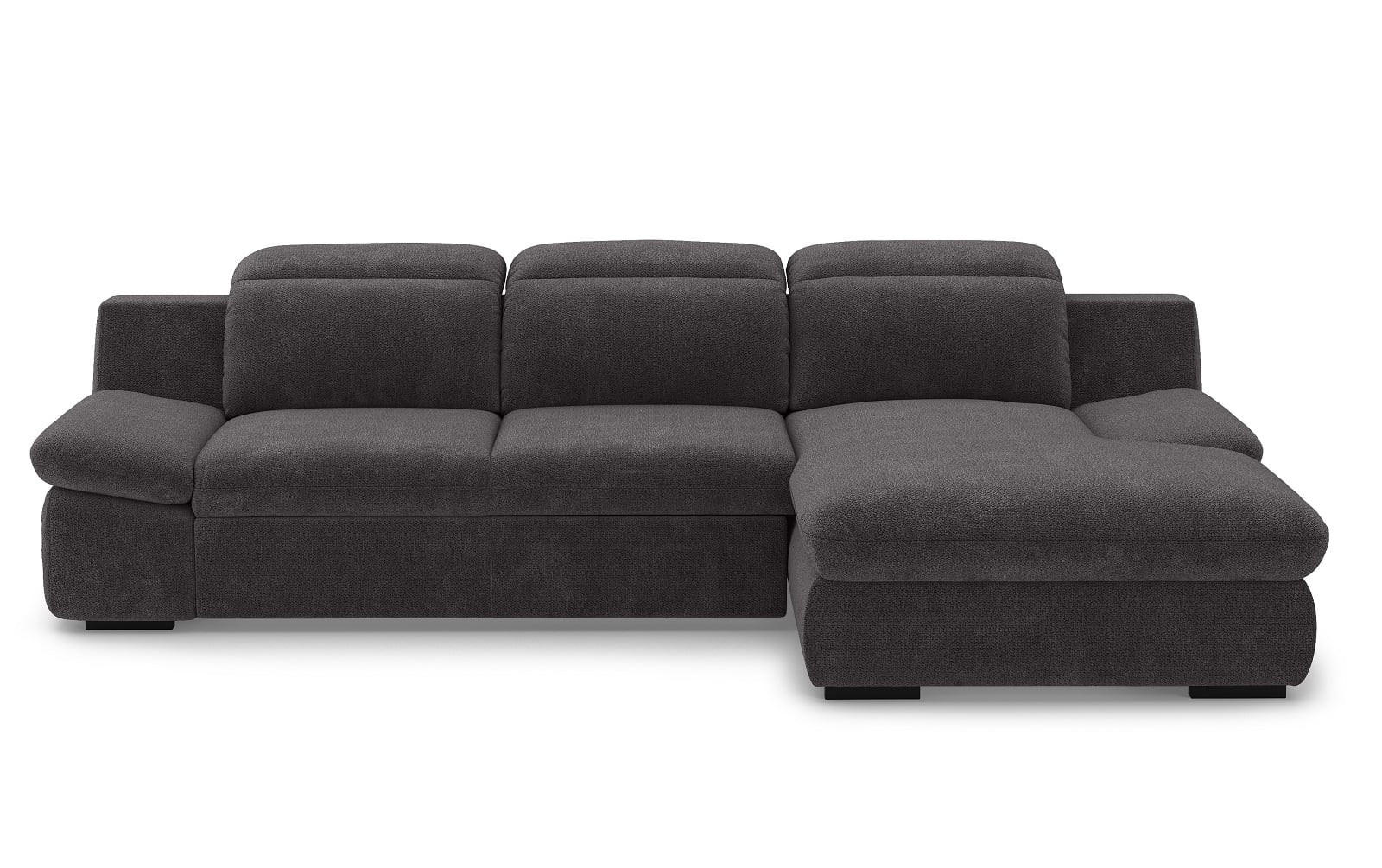 ECKSOFA mit Schlaffunktion und Bettkasten - Graphitfarben, Kunststoff/Textil (168/276cm) - Cotta