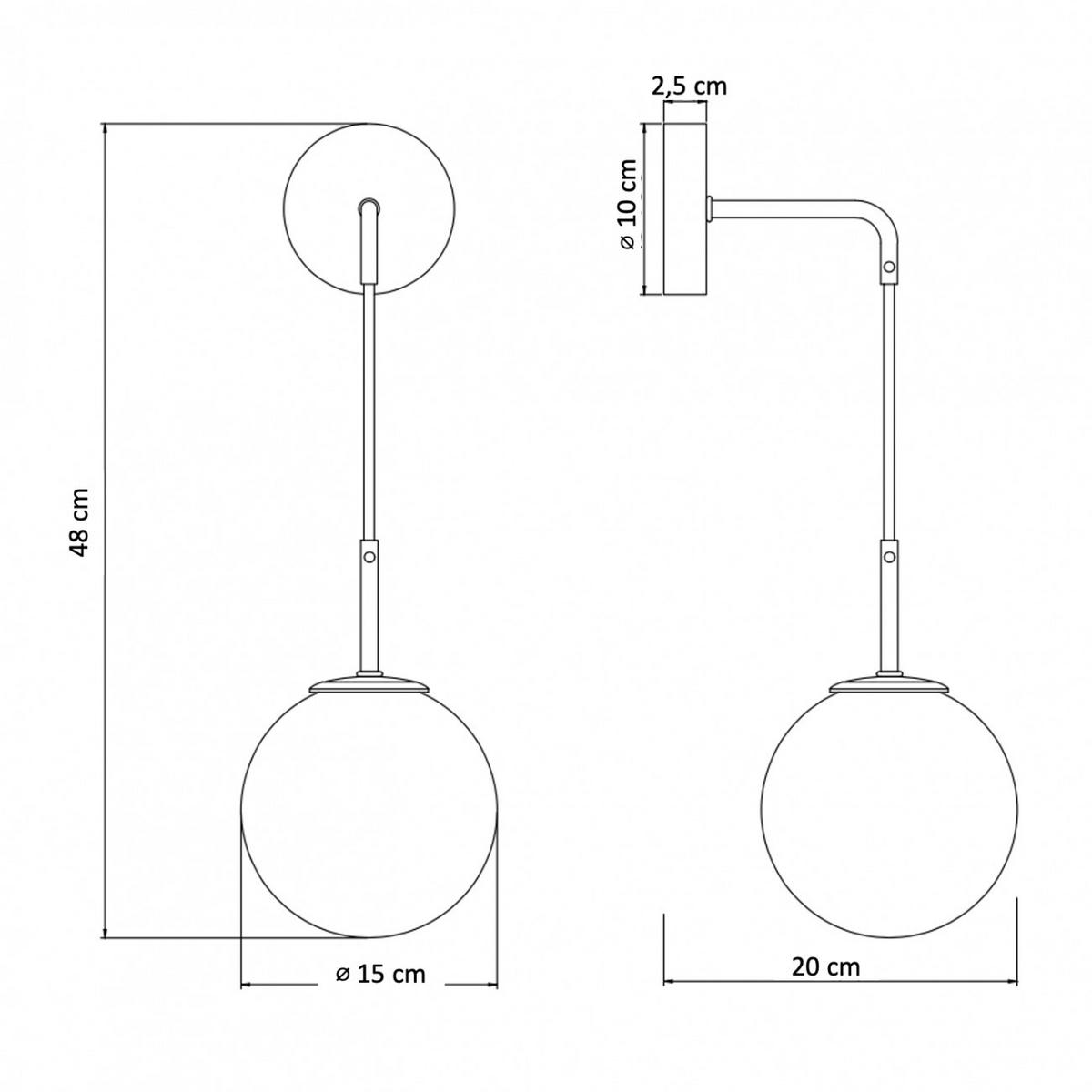 WANDLEUCHTE Claudia, Gold / Messing, 48cm - Goldfarben, Glas (15/48/20cm) - KOSILUM