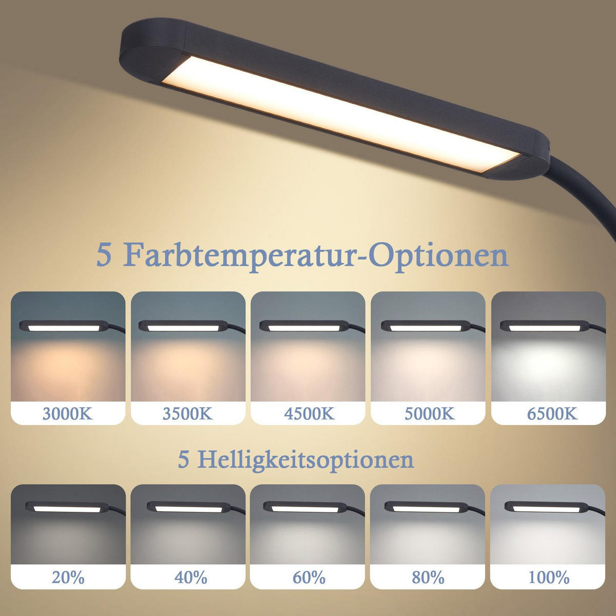 ROZMĚRY LED stolní lampy 56,5/51,5/1,9 cm - černá, kov (56.5/51.5/1.9cm) - Nettlife