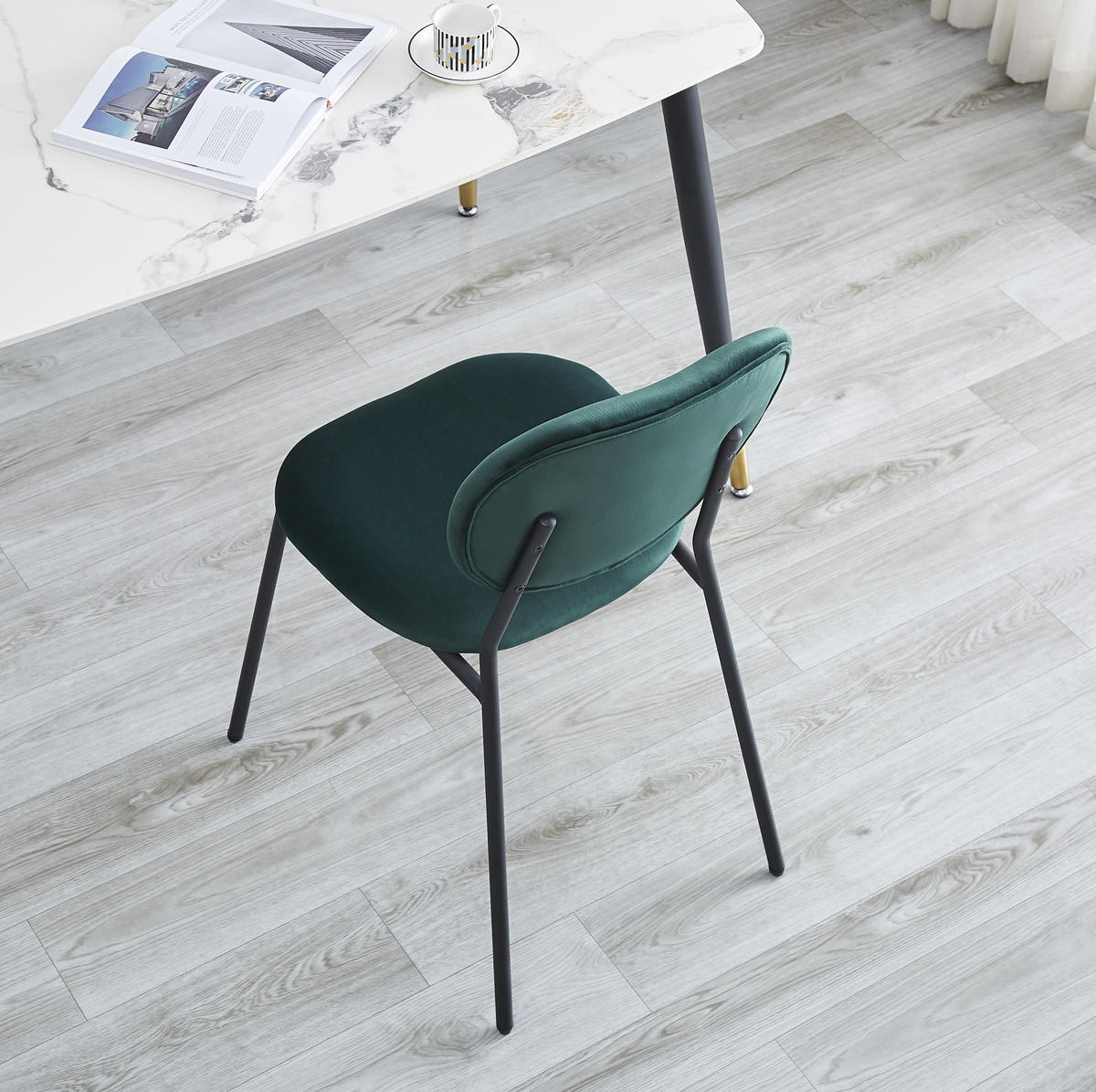 STUHL 2er-Set Wolle Grün - Grün, Textil (49/82.5/54.5cm) - Nordlys