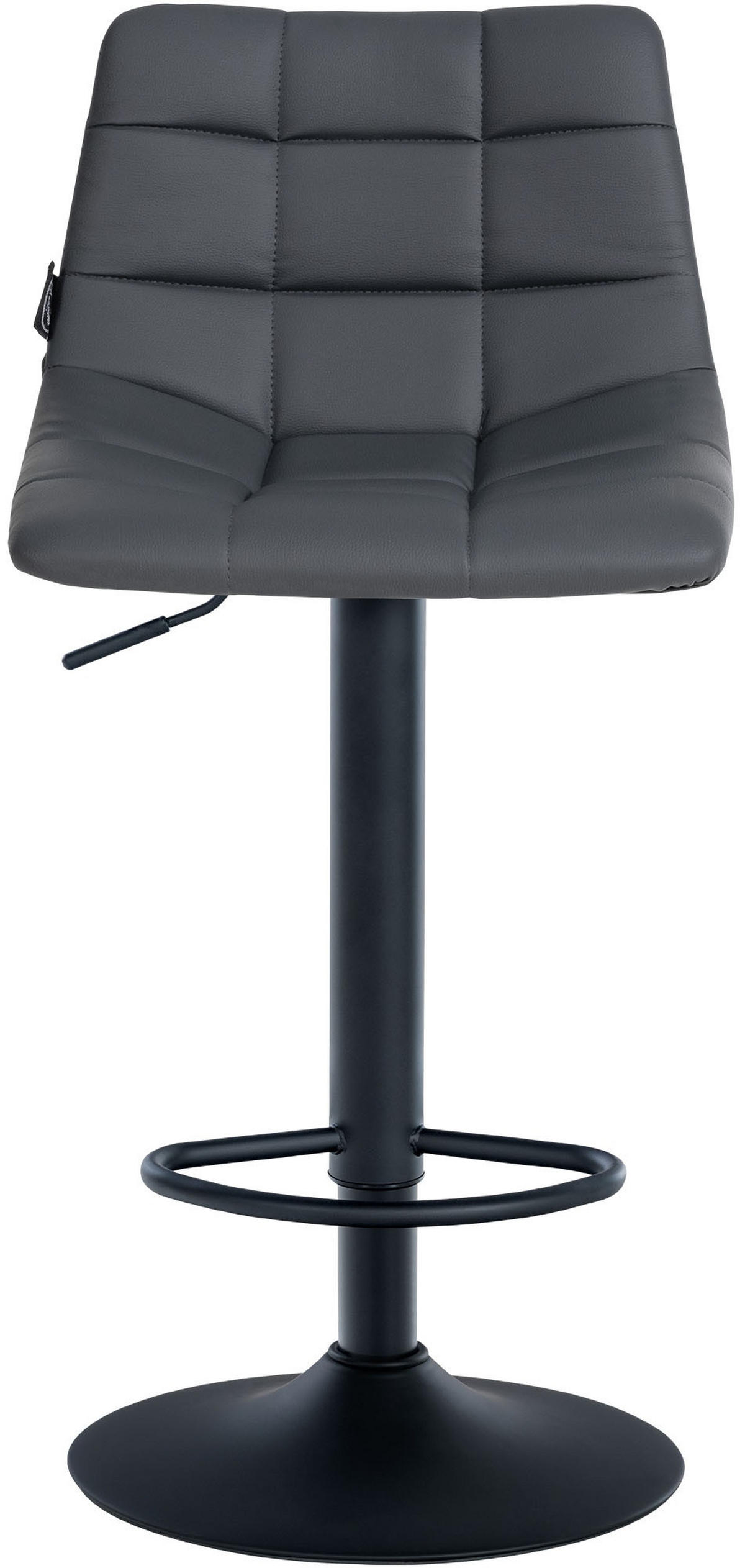 BARHOCKER 2er-Set DUBAI Grau Kunstleder Schwarz - Grau, Leder/Metall (43/87/46.5cm) - DELUKE