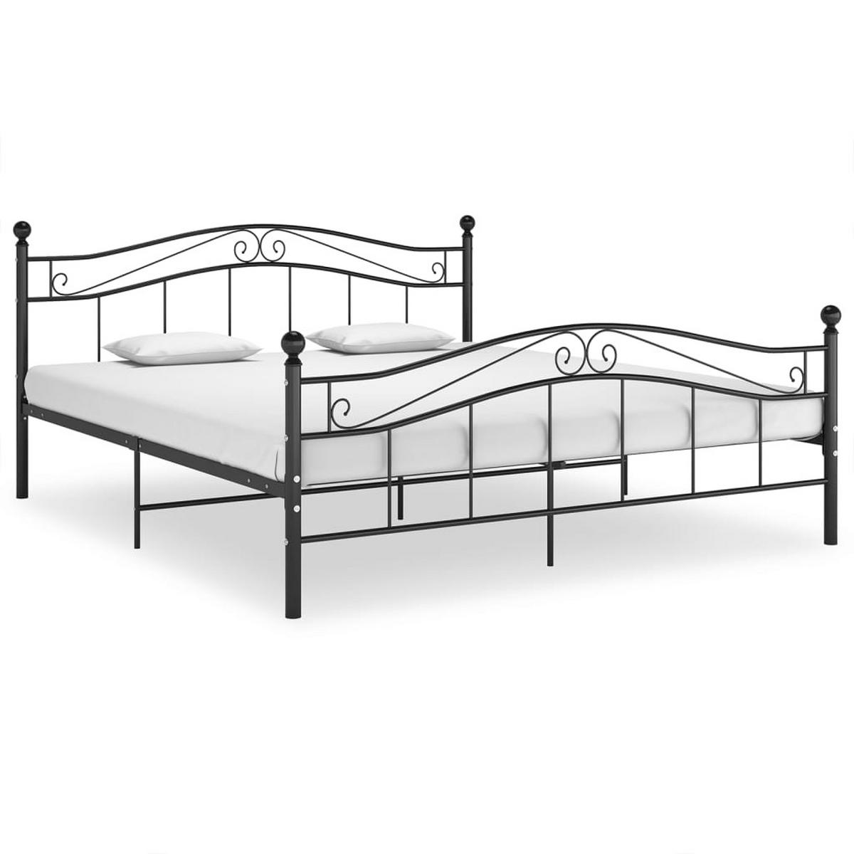 BETT Schwarz Metall 180x200 cm - Schwarz, Metall - furnicato