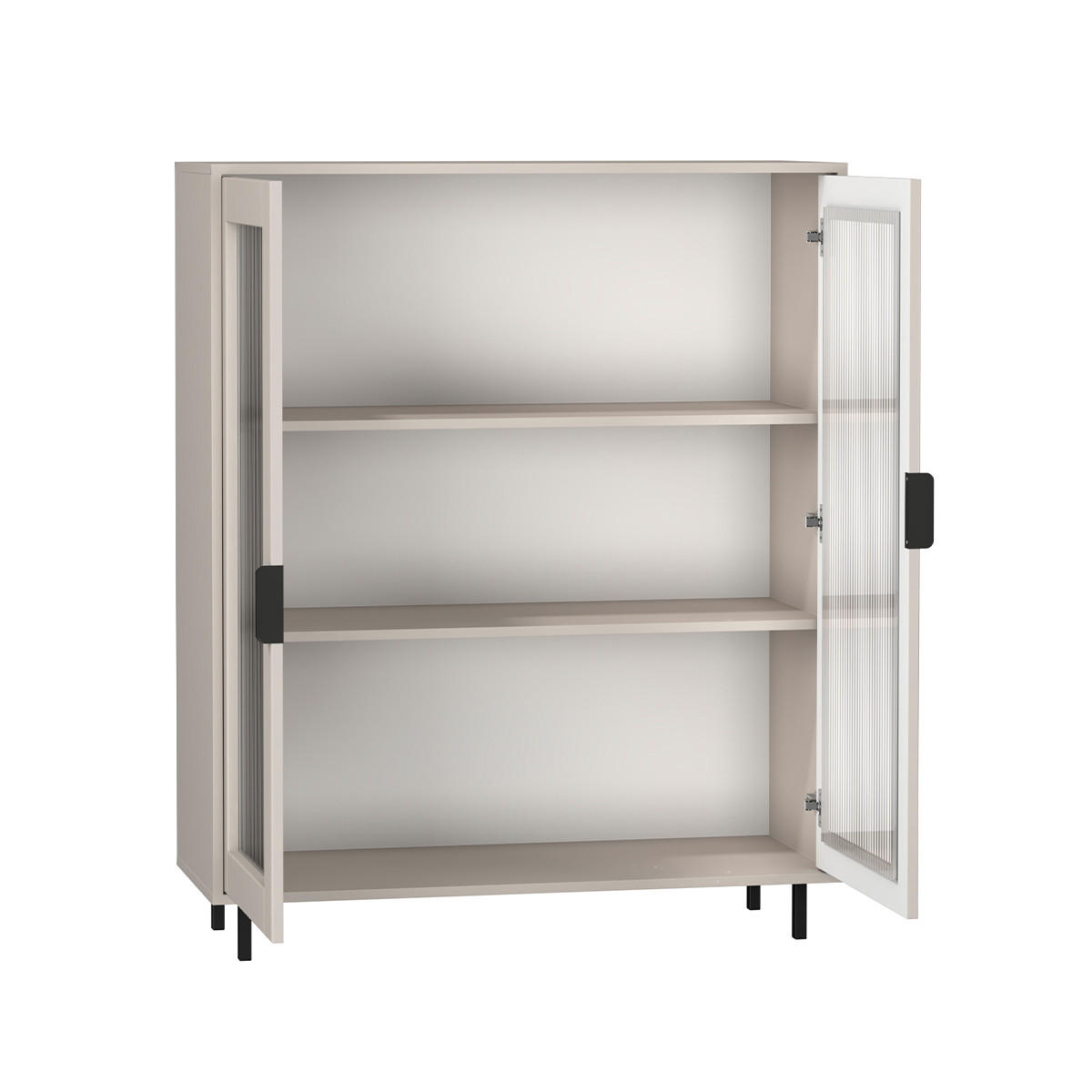 VITRÍNA Soly Kašmír - béžová, kompozitní dřevo (103.2/126.2/40.3cm) - Petits-meubles