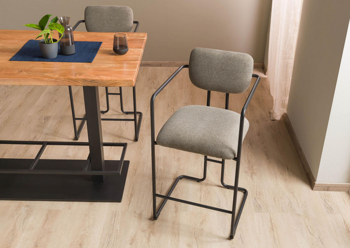 STUHL 100% Polyester 49 x 56 x 94 cm hellbraun POLSTERSTÜHLE - Braun, Kunststoff (49/94/56cm) - Massivmoebel24