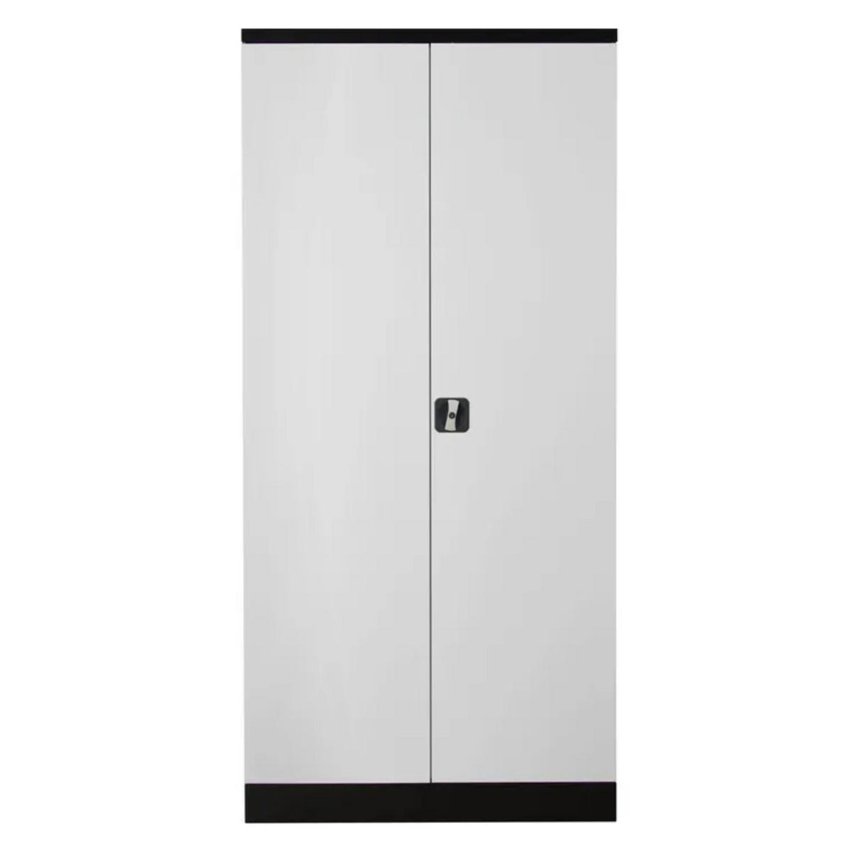STAHLSCHRANK Bee mit 10 lackierten Fachböden 195x92x50 cm Korpusfarbe Anthrazit Frontfarbe Verkehrsweiß - Weiß, Metall (92/195/50cm)
