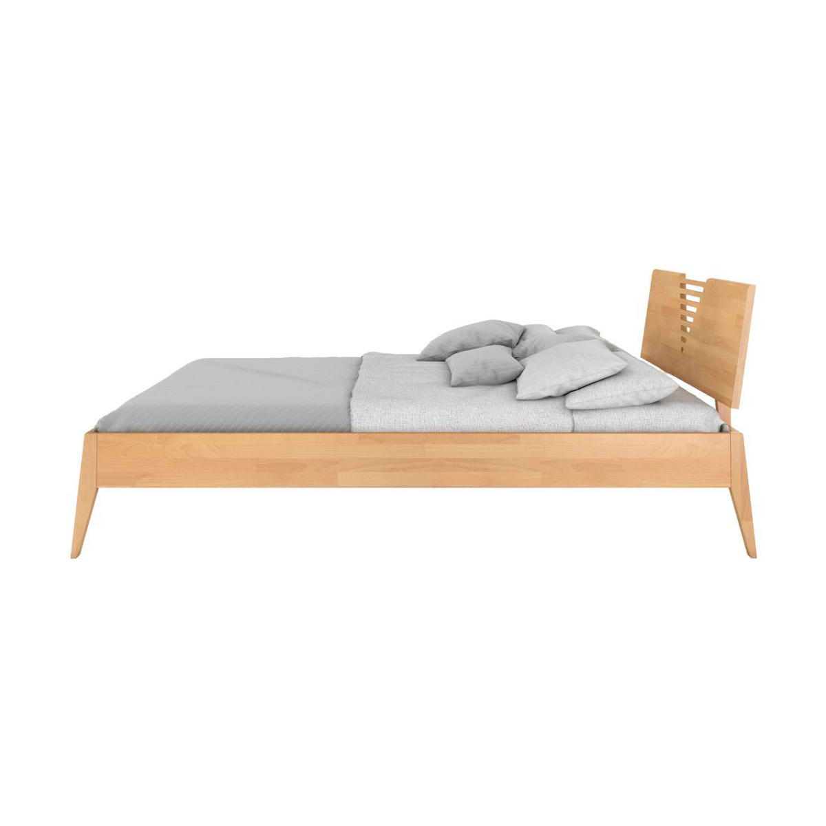 MASSIVHOLZBETT Wolomin in Naturfarben, Buche-lackiert, 180x200 - Buchefarben, Holz/Buchenholz (180/200cm) - Visby