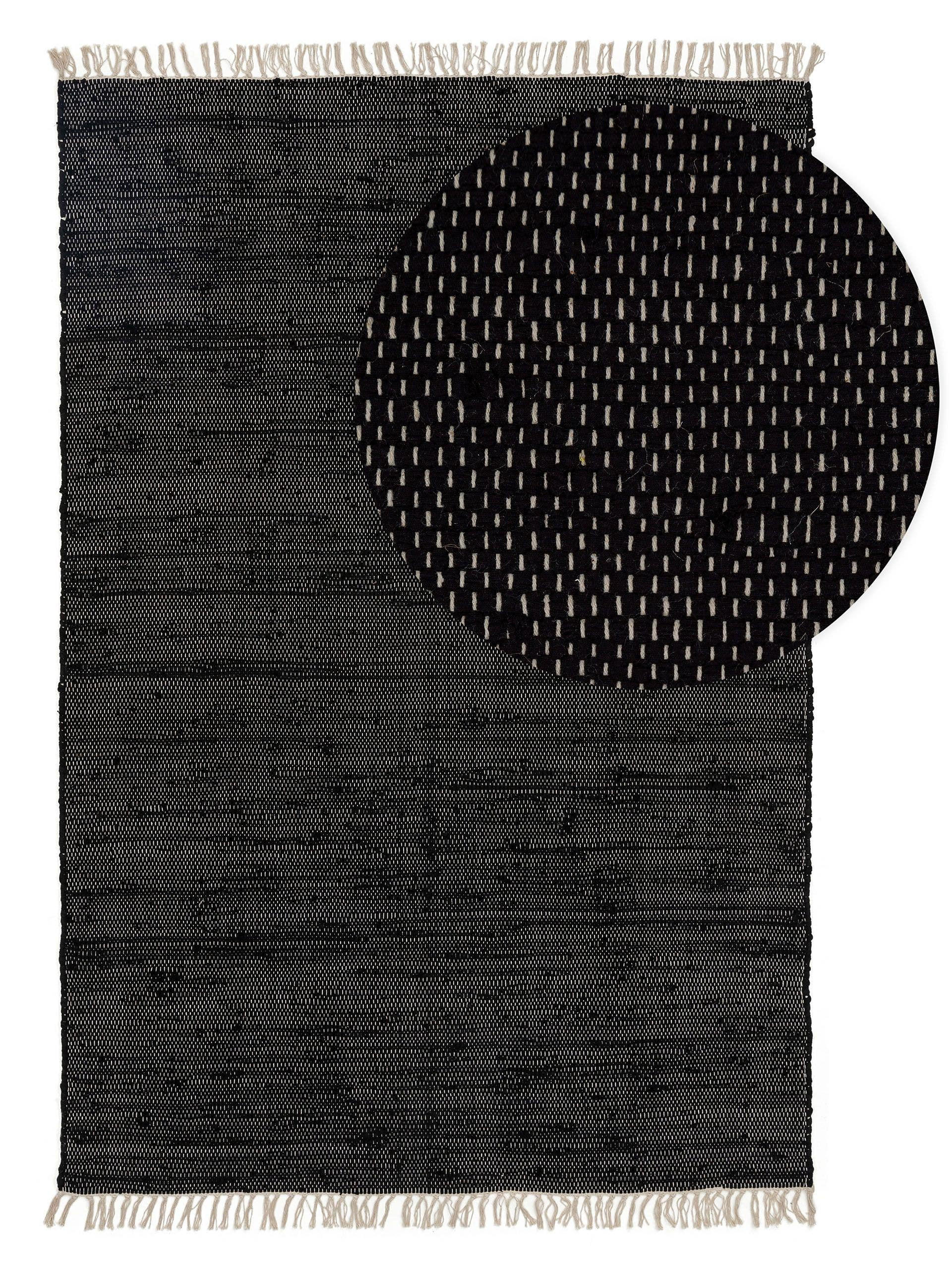 TEPPICH aus recyceltem Material Tom Schwarz 80x150 cm - Schwarz, Textil (80/150cm) - benuta Pop