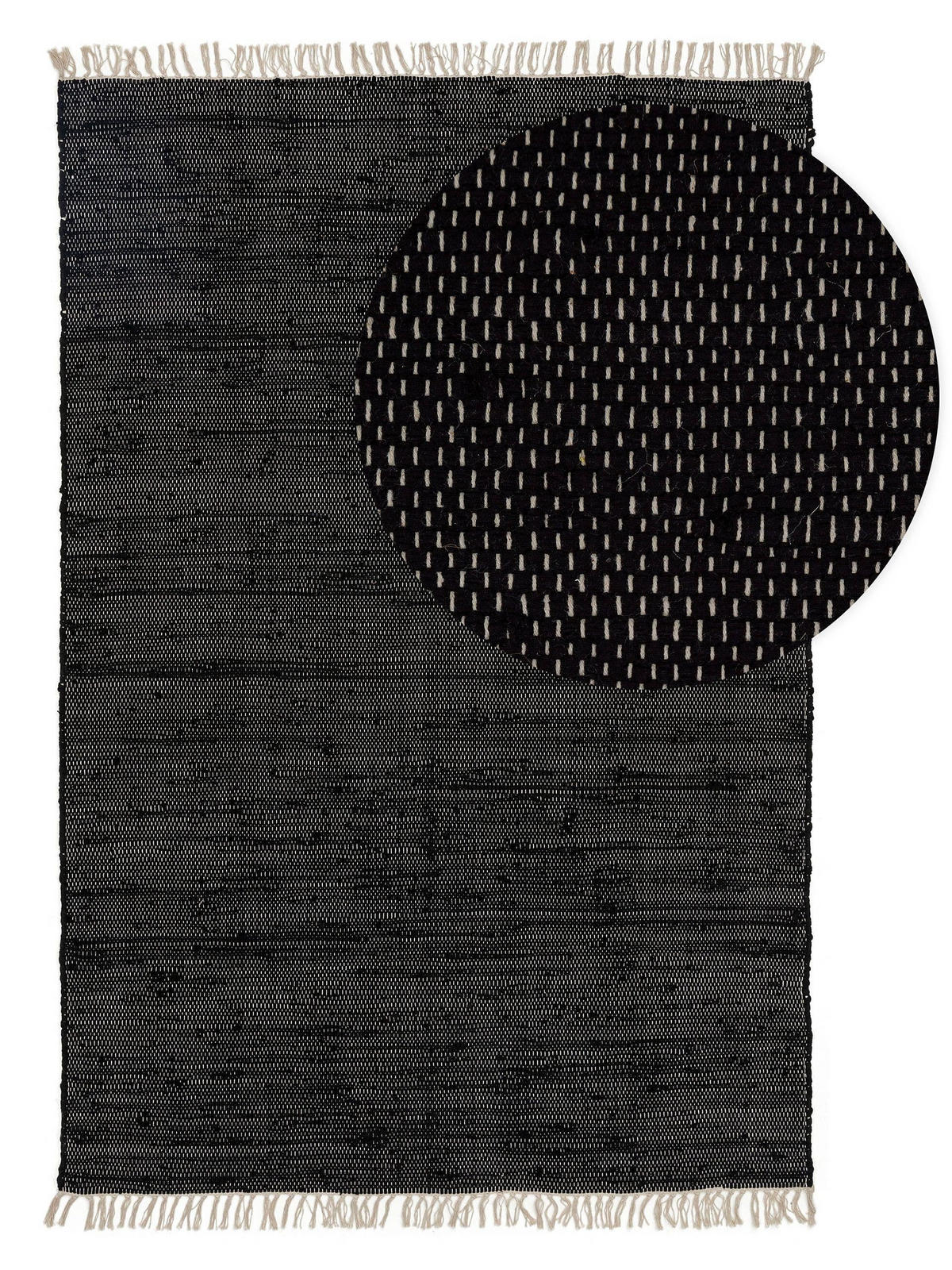 TEPPICH aus recyceltem Material Tom Schwarz 80x150 cm - Schwarz, Textil (80/150cm) - benuta Pop