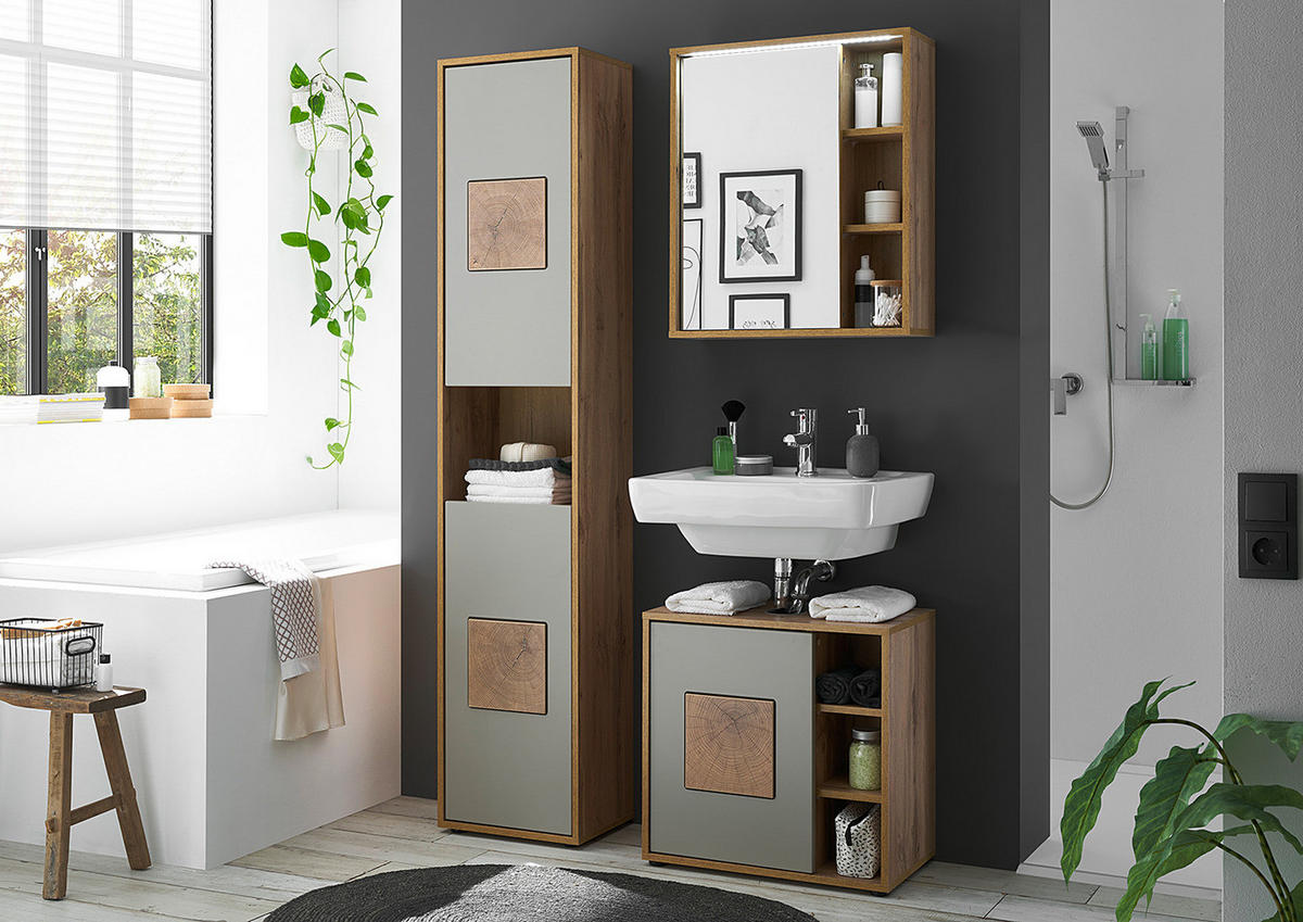 SPIEGELSCHRANK - Braun, Holzwerkstoff (60/70/20cm) - home24