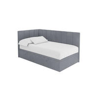 EINZELBETT Jugendbett mit Bettkasten Rechts, mit Matratze - LOVY 100x200 Grau - Grau, Holzwerkstoff/Textil (100/200cm) - ALTDECOR