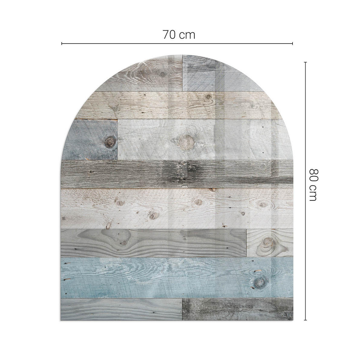 GLASPLATTE für Kamin 80x70 cm - Grau, Glas (80/70/0.4cm) - TULUP