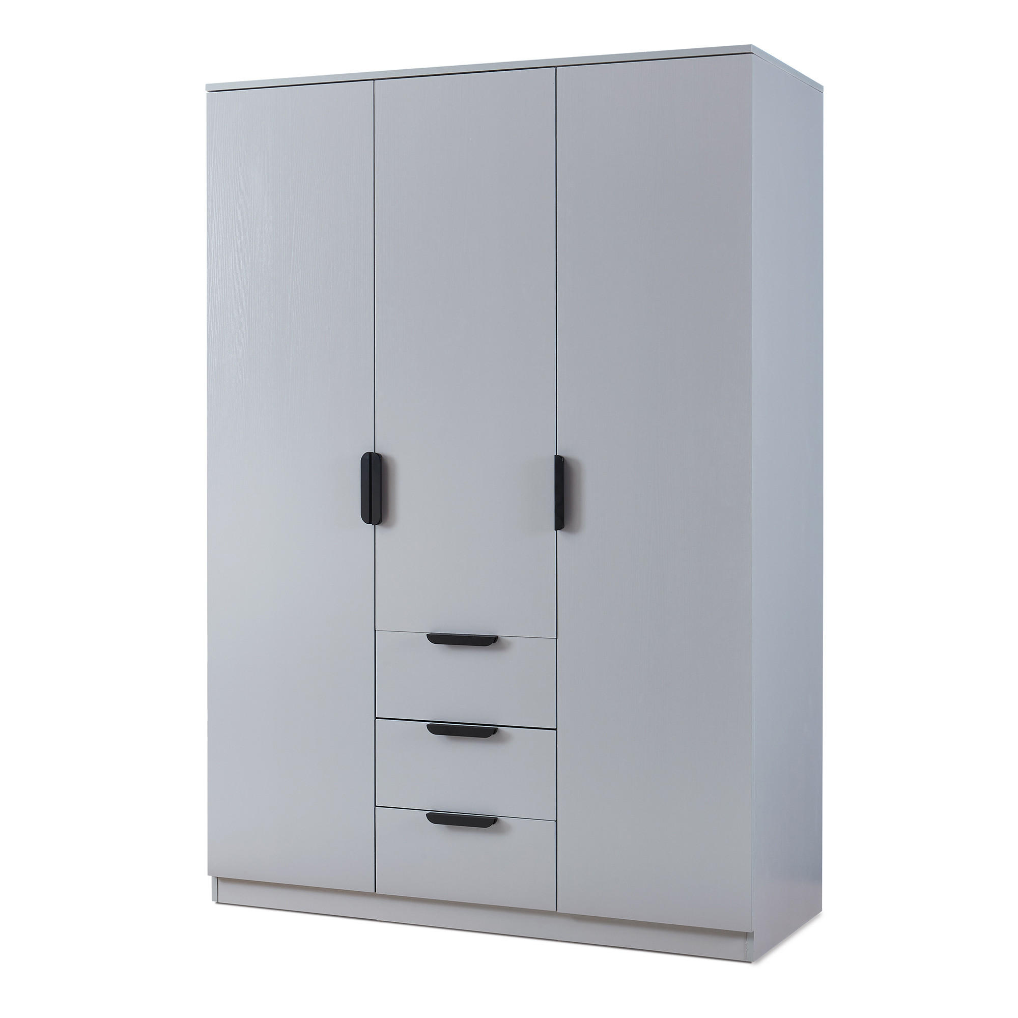 [en.casa] Kleiderschrank Grau 120x176x52 cm