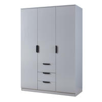 KLEIDERSCHRANK Eiselfing - Grau, Holzwerkstoff (120/176/52cm) - [en.casa]