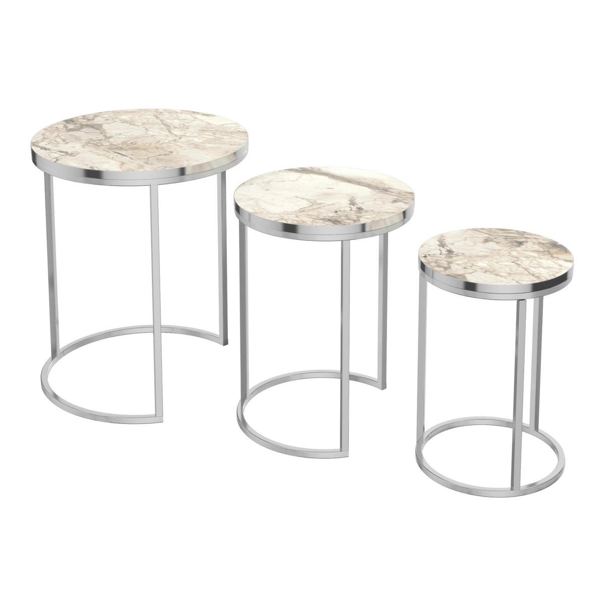 SATZTISCH Bornholm 50/50/55 - Weiß, Holzwerkstoff (50/50/55cm) - [en.casa]