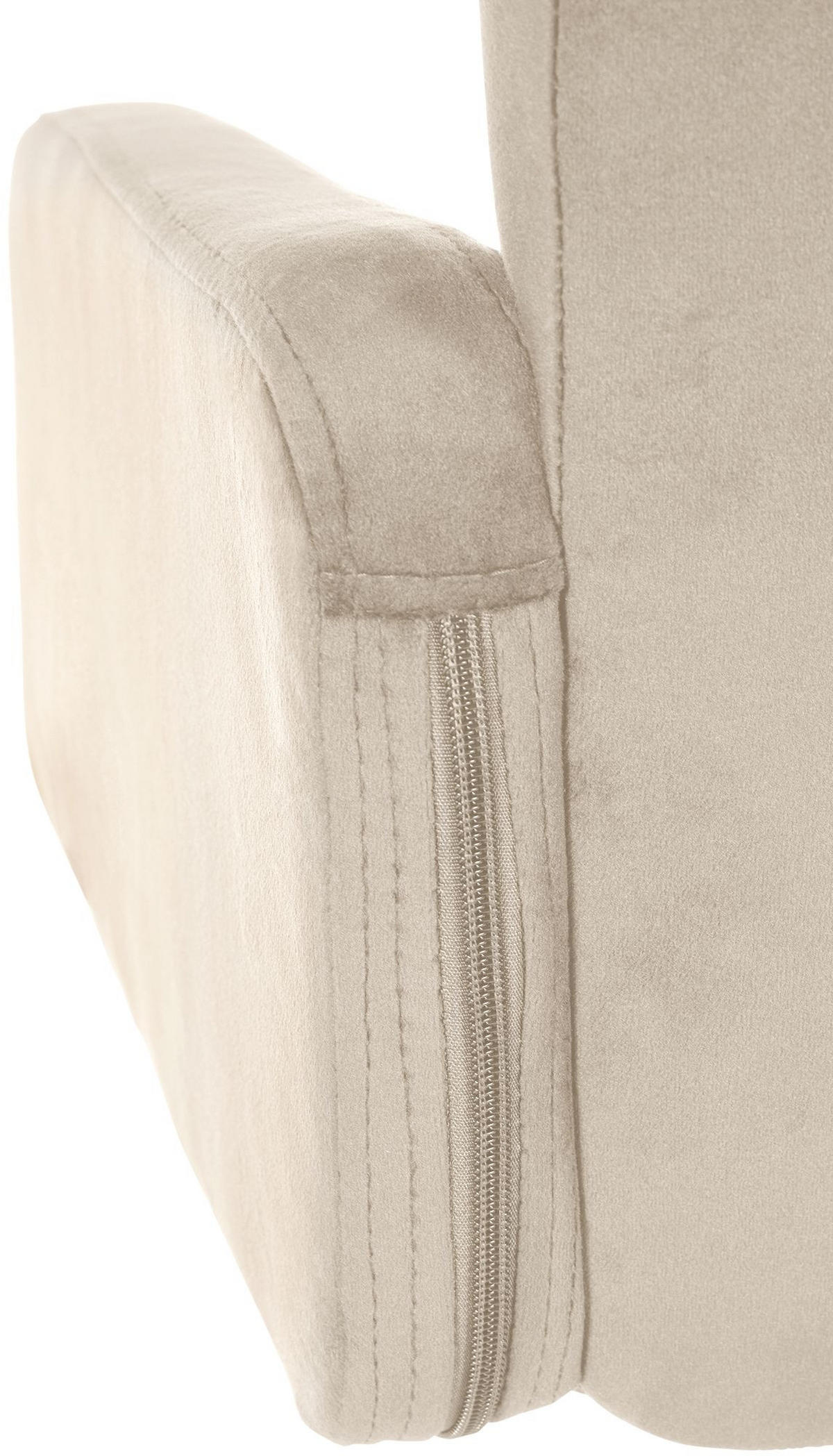 BARHOCKER Samt Creme - Chromfarben/Creme, Textil/Metall (60/93/56cm) - CLP