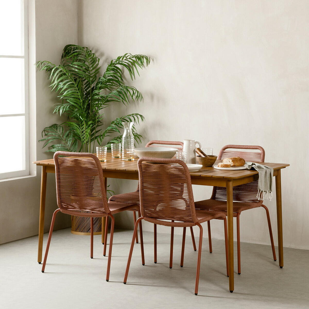 GARTENSTUHL Bowen Terrakotta 54 cm x 83 cm - Terracotta, Metall (54/83/56cm) - Kenay Home