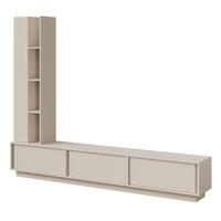 OBÝVACÍ STĚNA Vero, 2dílná sestava s TV stolkem a vysokou skříní, kašmír - kašmírová, kompozitní dřevo (230/185/35cm) - Beautysofa