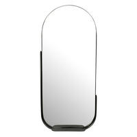 WANDSPIEGEL Oval Metall Schwarz 51x114 cm Mit Ablage - Schwarz, Glas (51/114/8cm) - KADIMA DESIGN