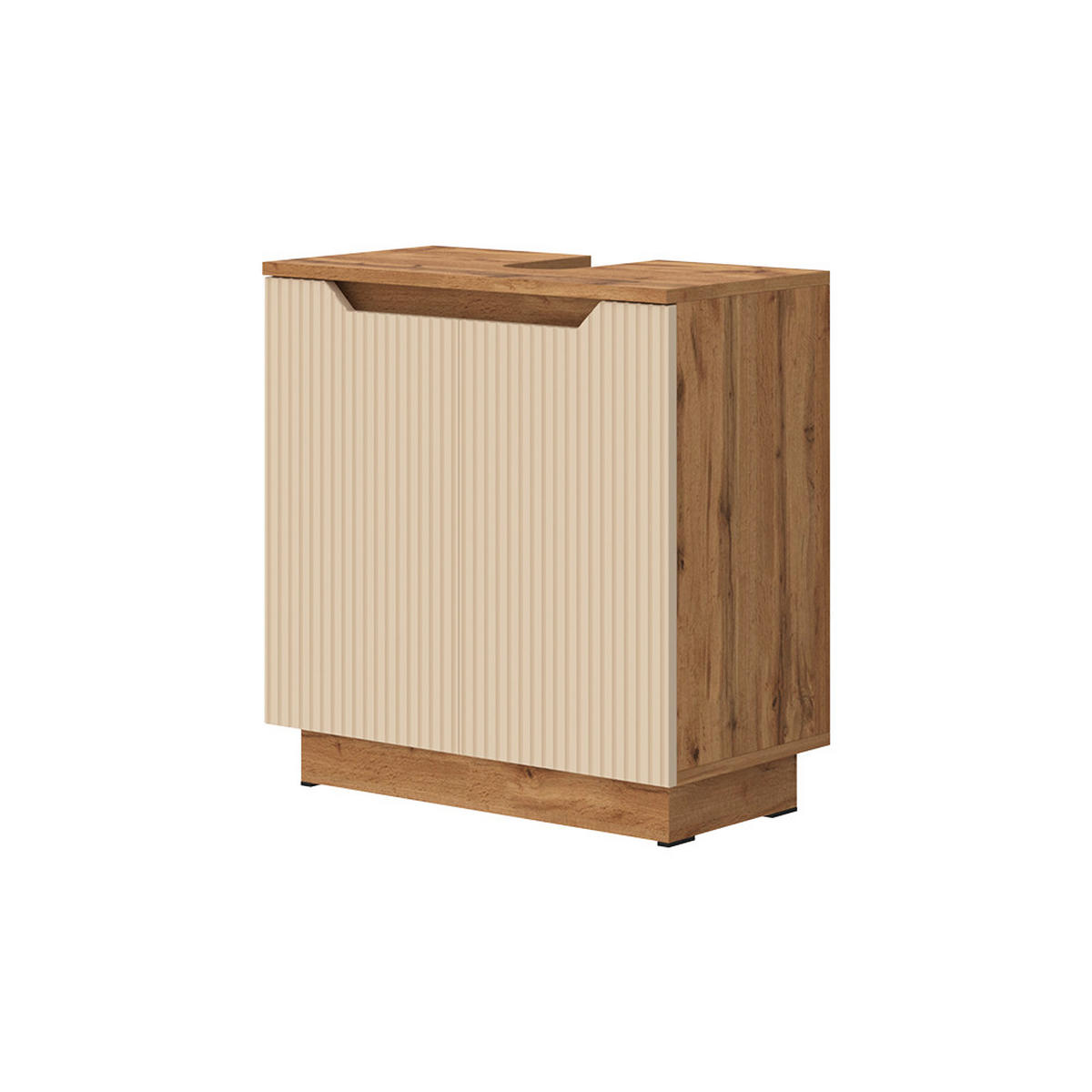 ZÁKLADNÍ SKŘÍŇKA POD UMYVADLO Lotta Dubový/kašmírový pruhovaný - kašmírová/barva dubu, kompozitní dřevo (59.8/62.1/32cm) - Vicco