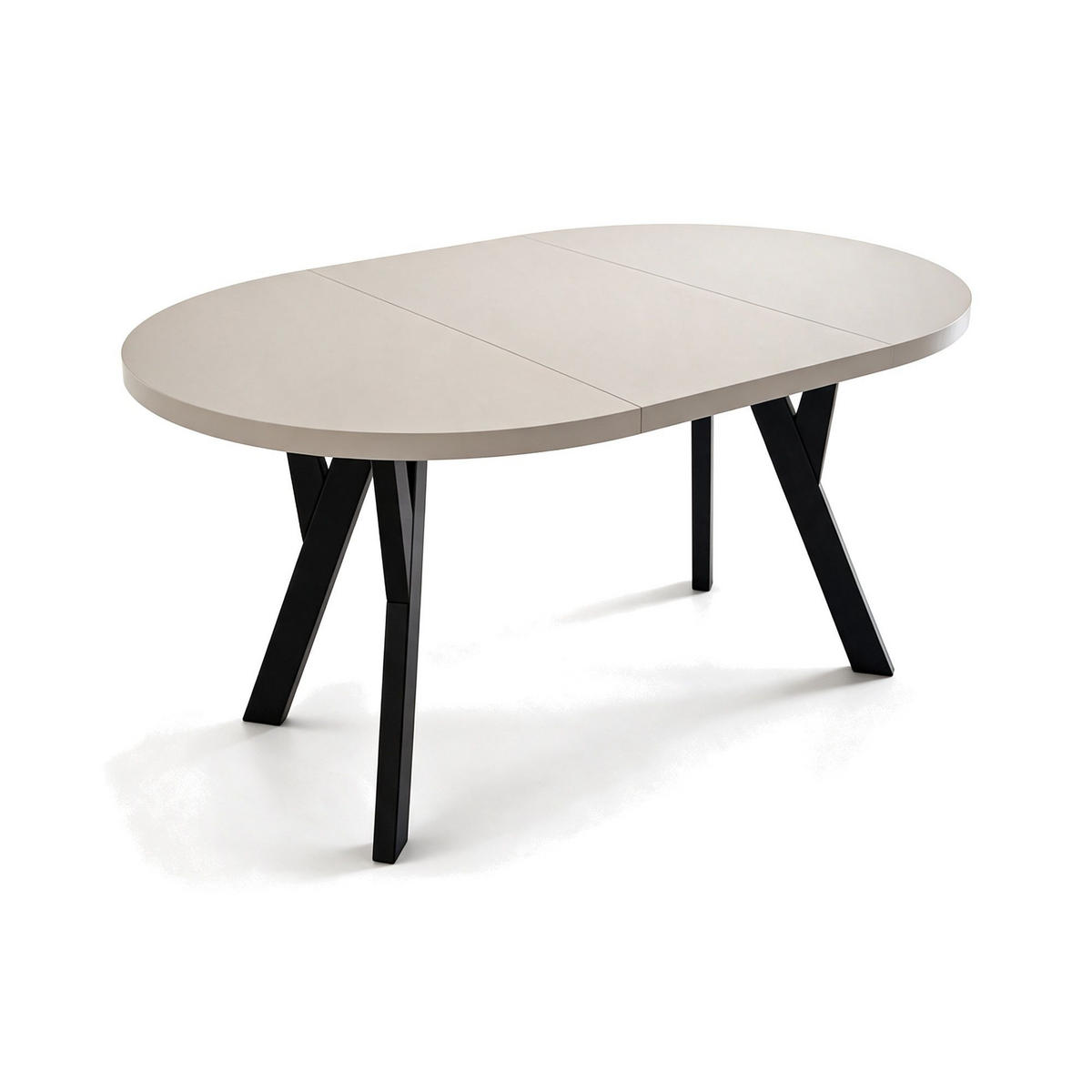 ESSTISCH ausziehbar rund 90-190 cm ATO Kaschmir, Auszugstisch mit Einlegeplatte - Kaschmir/Schwarz, Holzwerkstoff (90/90/77cm) - VENASI MÖBEL