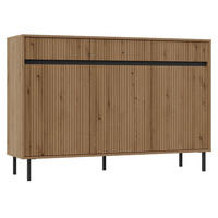 KOMODA Osaka dekor dub Evoke 149 cm - čierna/farba duba, kov/kompozitné drevo (148.6/100/40cm) - Selsey