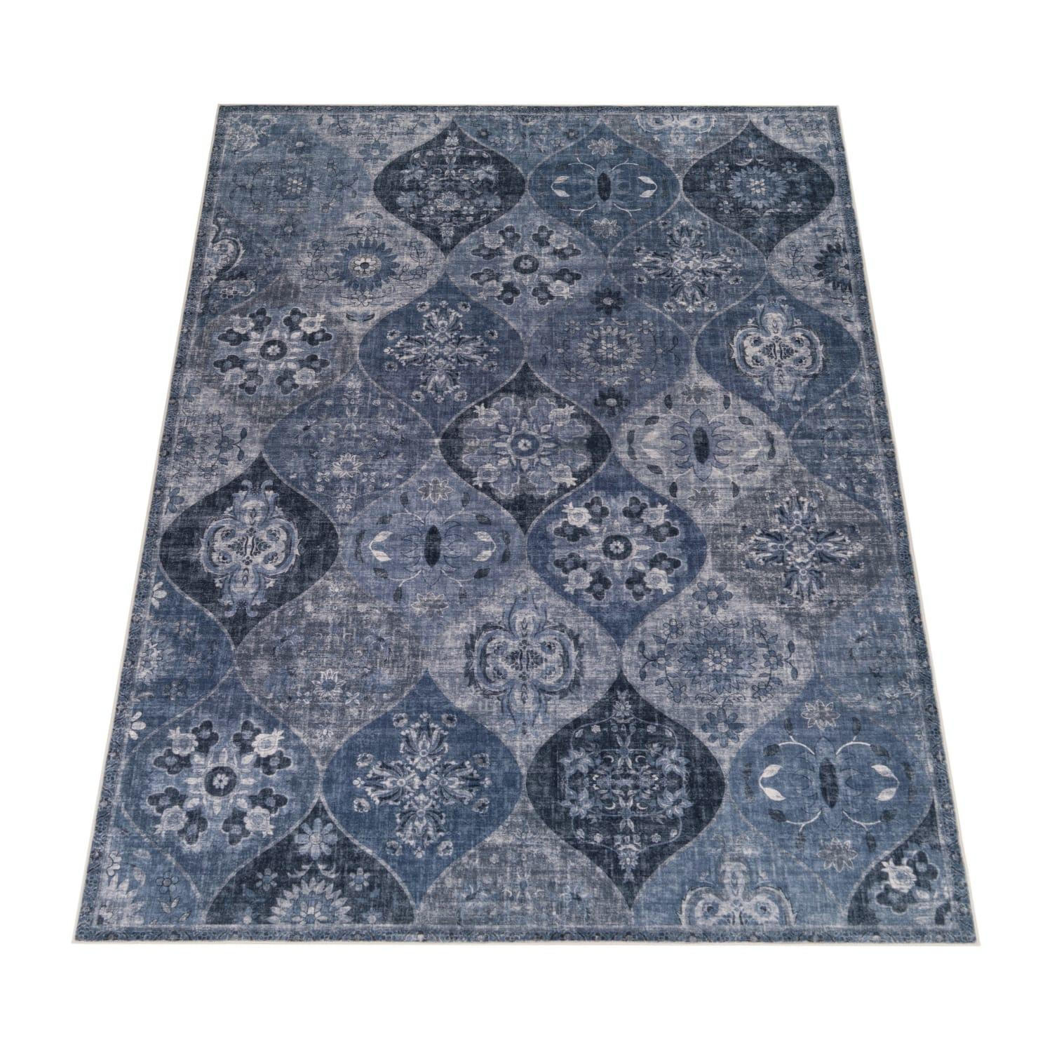 KURZFLOR-TEPPICH SEMER 421 BLAU 200X280 - Blau, Kunststoff (200/280cm) - Paco Home