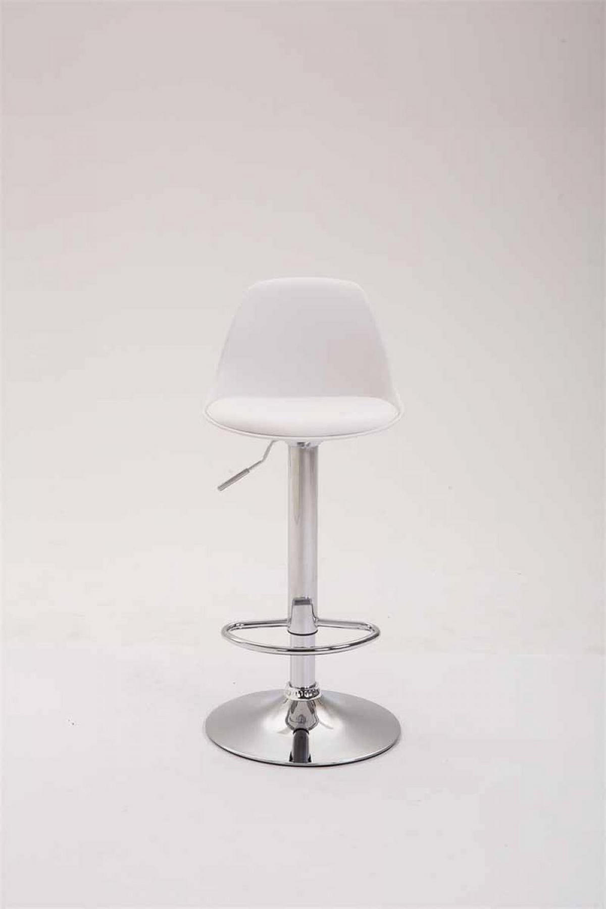 BARHOCKER Kunststoff weiß - Chromfarben/Weiß, Kunststoff/Metall (39/82/43cm) - CLP