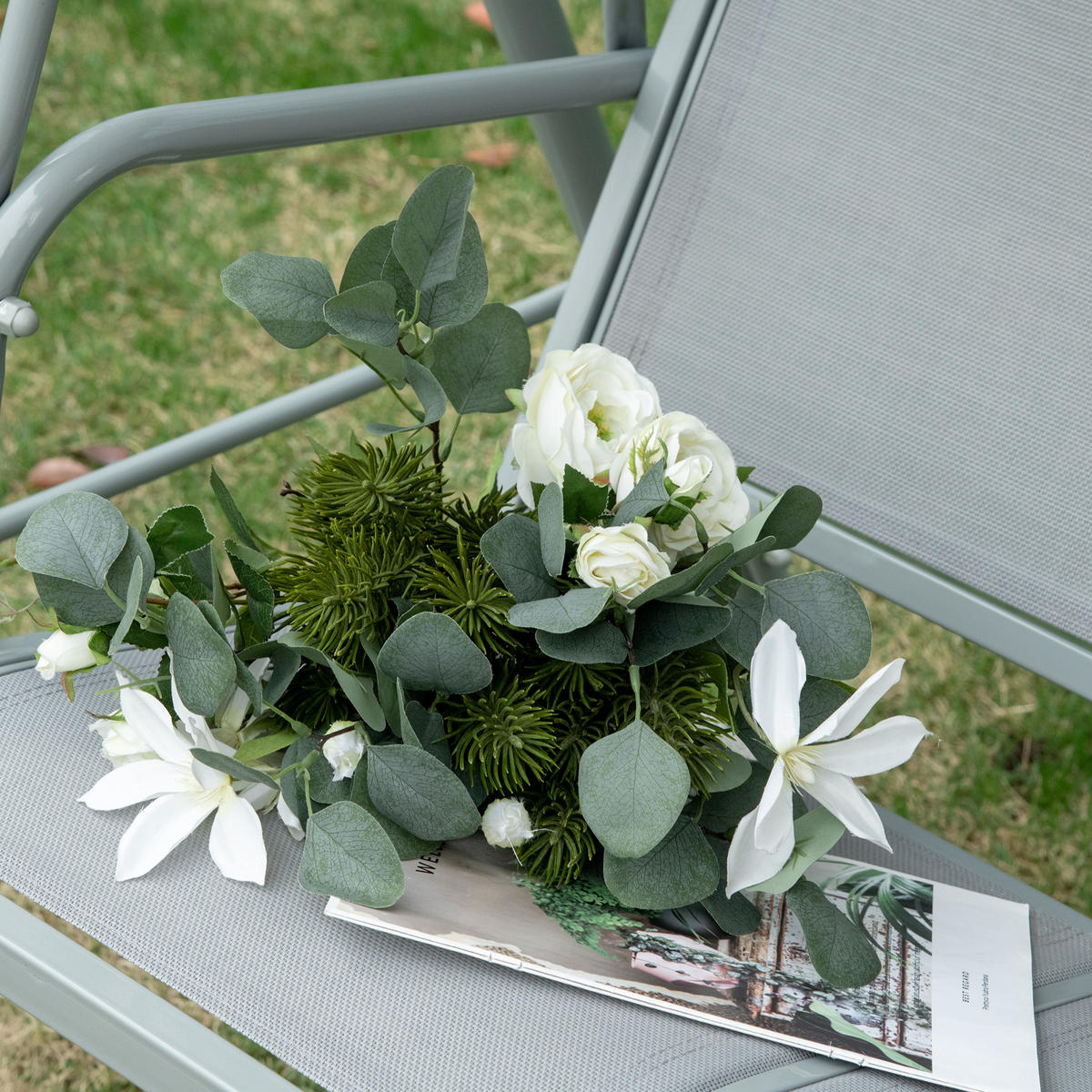 HOLLYWOODSCHAUKEL, Metall Polyester Grau - Grau, Kunststoff/Metall (110/153/170cm) - Outsunny