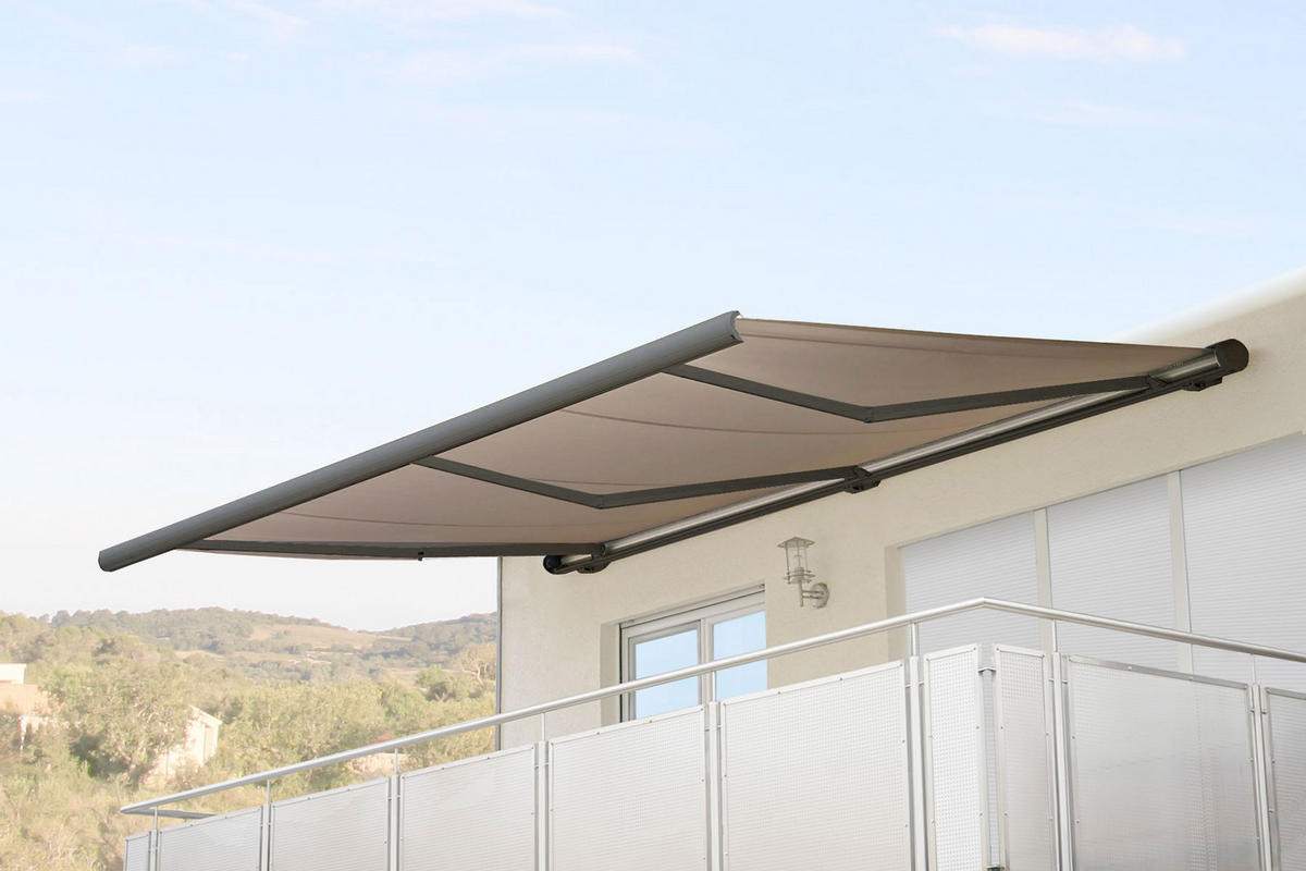 ELEKTRISCHE KASSETTENMARKISE Beige, Grau - Beige/Grau, Textil (600/16/300cm) - MCW