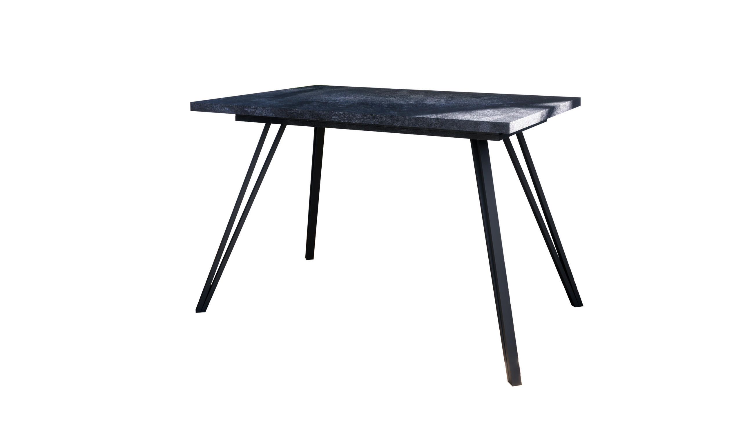ESSTISCH Lisa Holzkohle Optik - Schwarz, Holzwerkstoff (80/160/75cm) - Vladon