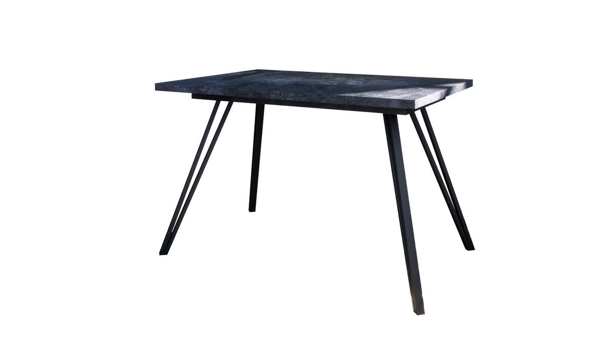 ESSTISCH Lisa Holzkohle Optik - Schwarz, Holzwerkstoff (80/160/75cm) - Vladon