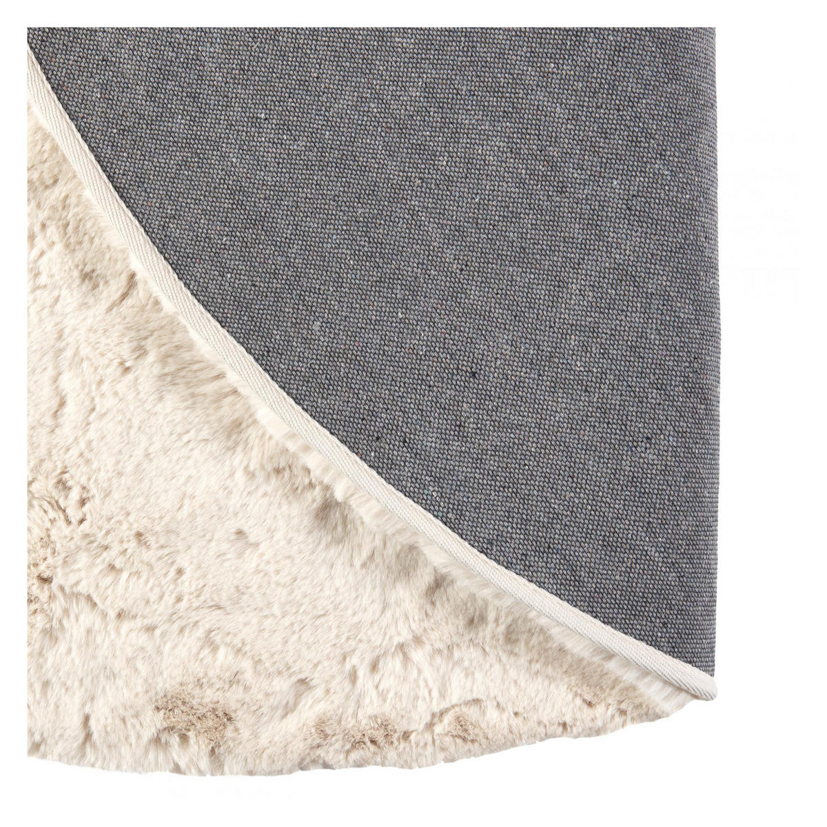 TEPPICH Eddy elfenbein diameter 160 cm - Weiß, Textil (160/160cm) - Vivaraise