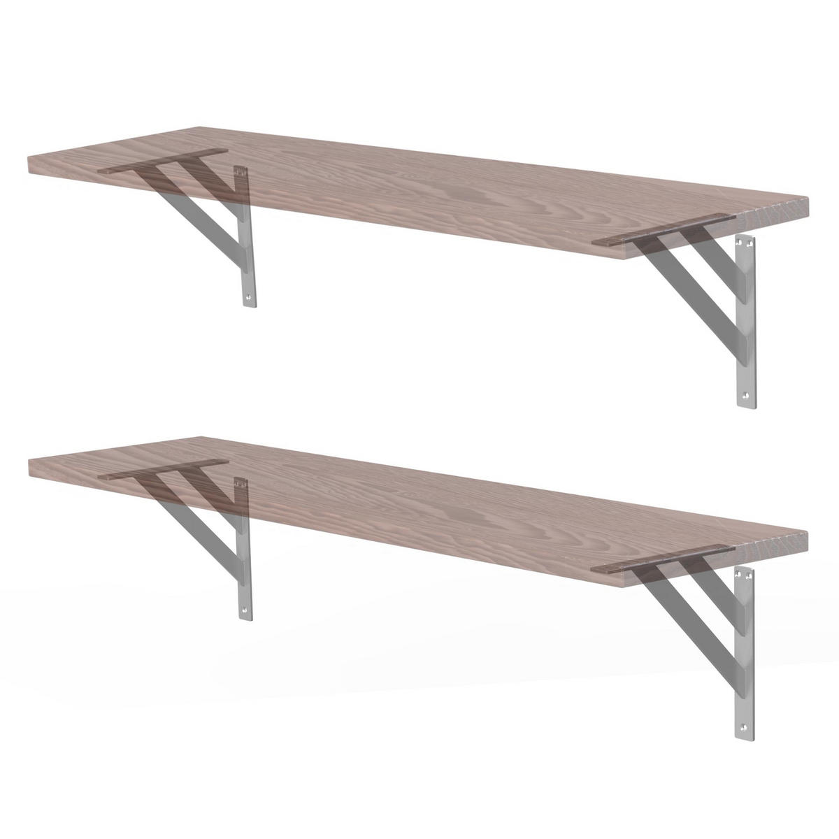 REGALTRÄGER 2er Set - Silberfarben, Metall (24/3/24cm) - ML-DESIGN