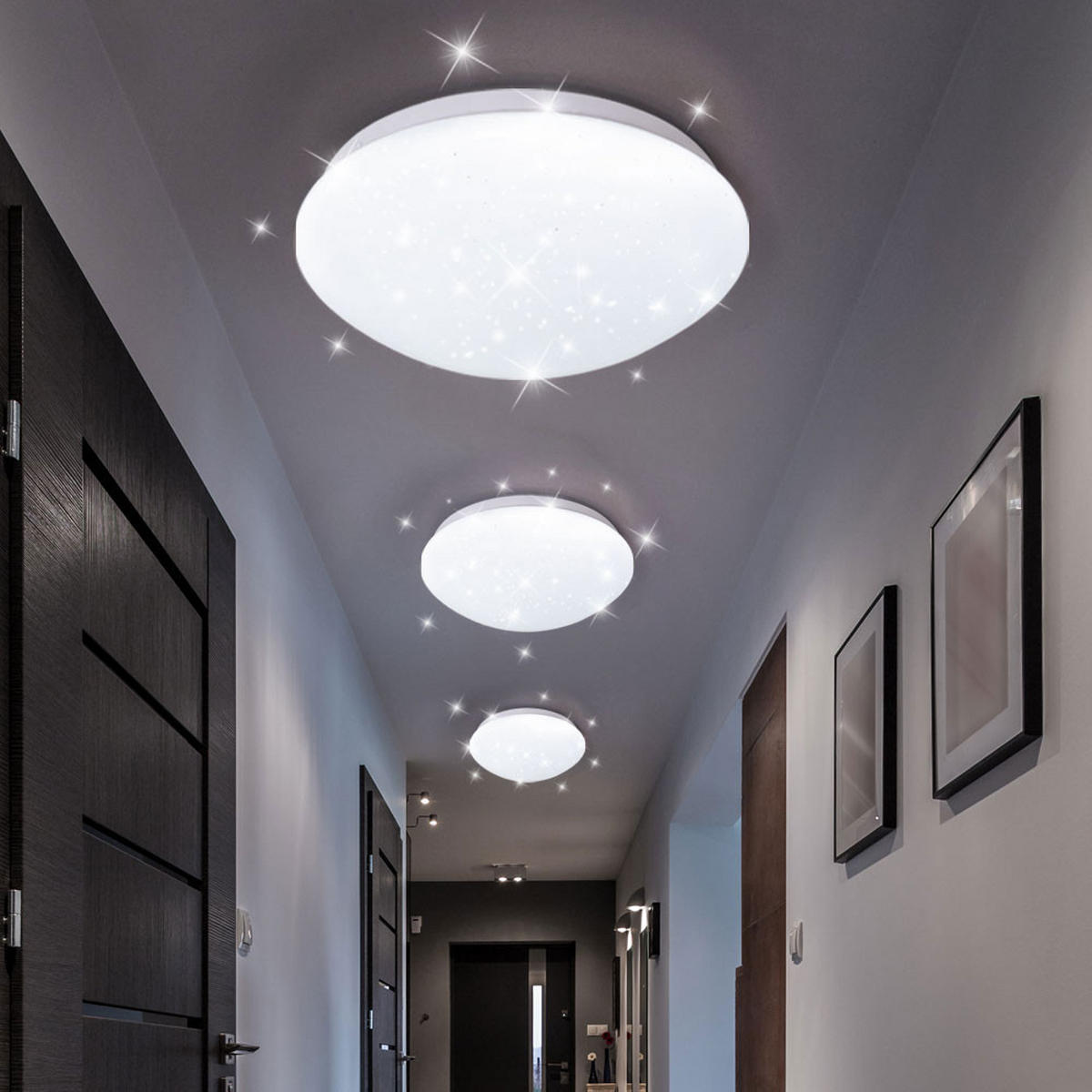 LED DECKENLEUCHTE Weiß Sternenhimmel Effekt - Weiß, Metall (21.5/7.8/7.8cm)