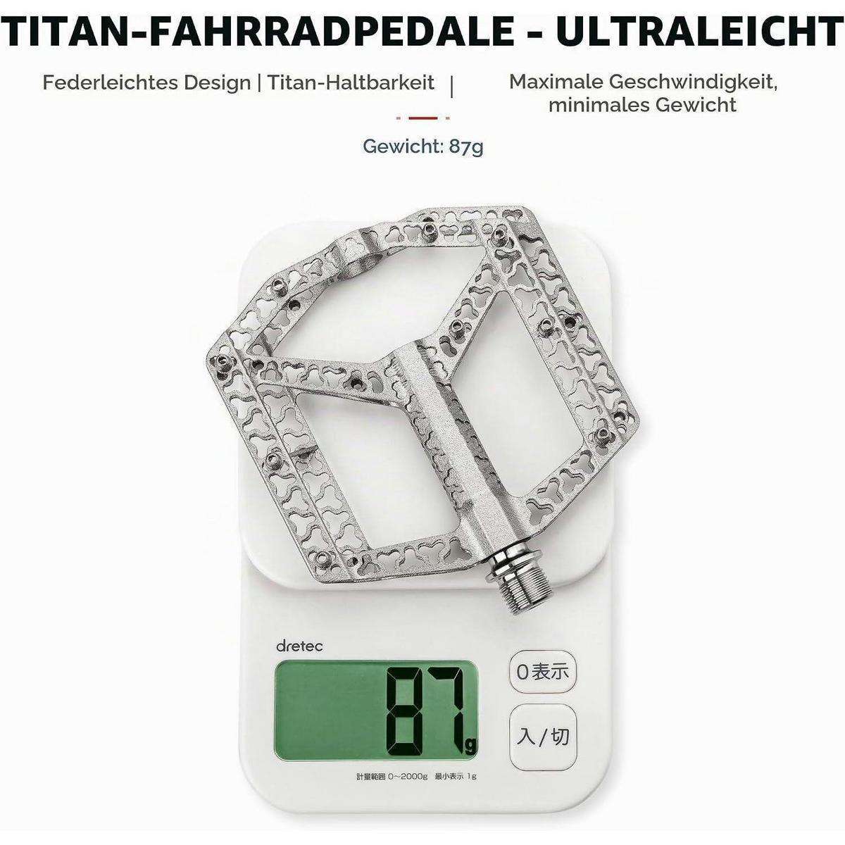 FAHRRADPEDALE Aluminium mit Reflektoren und 3 Lagern - Silberfarben, Metall (10.1/1.7/10.6cm)