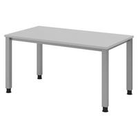 SCHREIBTISCH Serie-Q 80/140/74 cm in Grau/Silberfarben - Silberfarben/Grau, Holzwerkstoff (80/140/74cm) - bümö