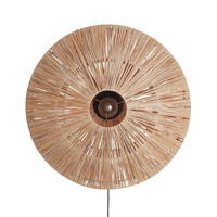 WANDLAMPE Naturfarben/Schwarz Lumut - Schwarz/Naturfarben, Naturmaterialen (48/48/20cm) - Beliani